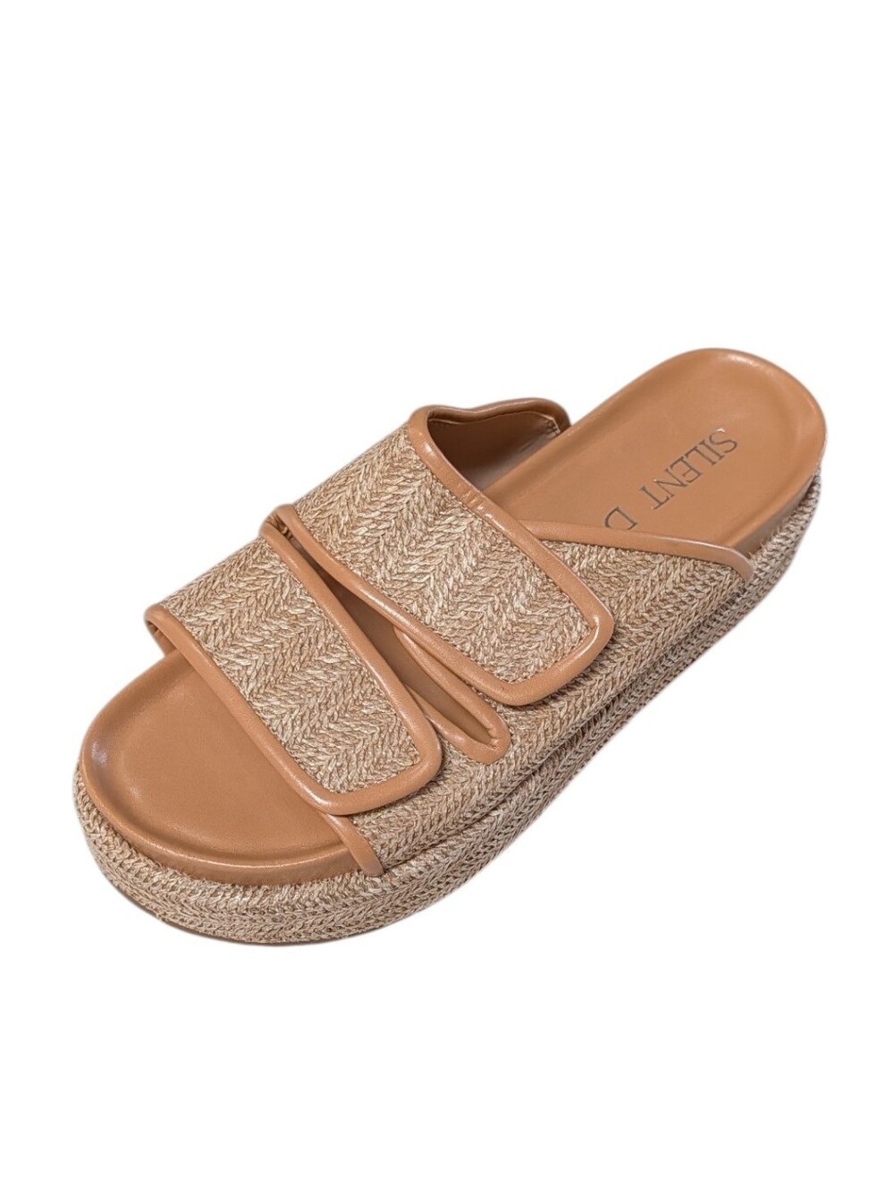 Silent D/Anthropologie, Woven Raffia Slide Sandals. Sz 38 (7-7.5)